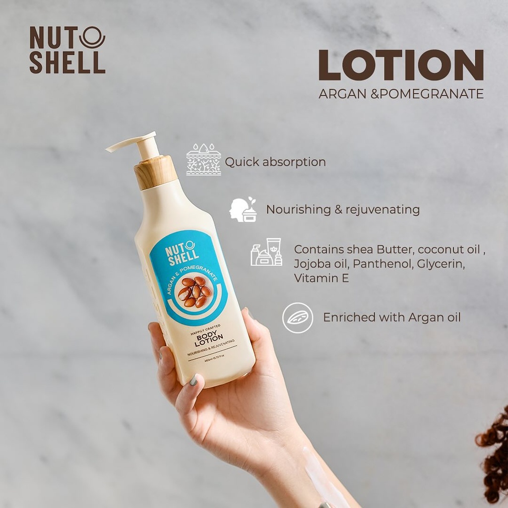 NUT SHELL Body Lotion Argan & Pomegranate 465ml