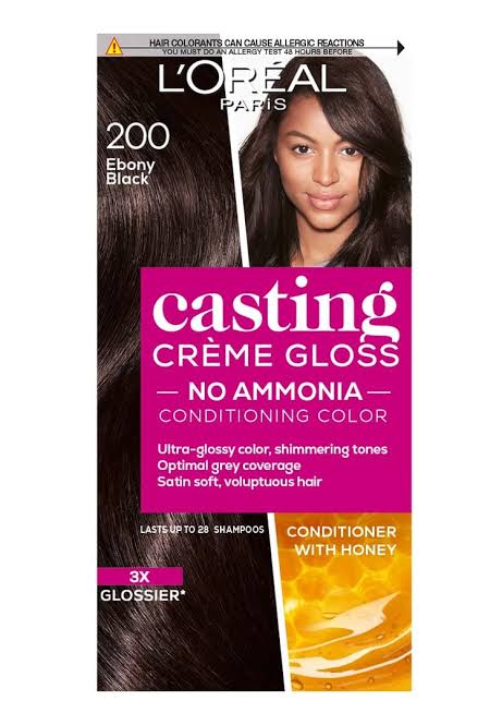 L'OREAL Casting Hair Color Creme Gloss - 200 Dark Black (100gm)