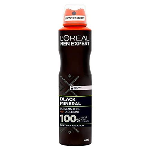 L'OREAL Men Expert Deodorant Spray  - Black Mineral (250ml)