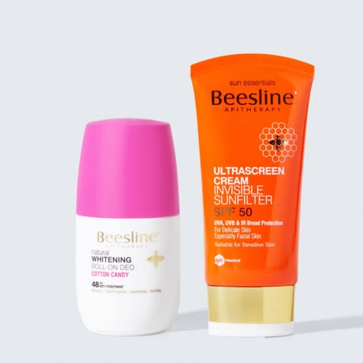 BEESLINE Ultrascreen Cream Invisible Sunfilter Spf50 X Roll On Bundle - Cotton Candy