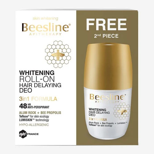 BEESLINE Whitening Roll-On Deodorant Offer (1+1) - Hair Delaying (50ml)