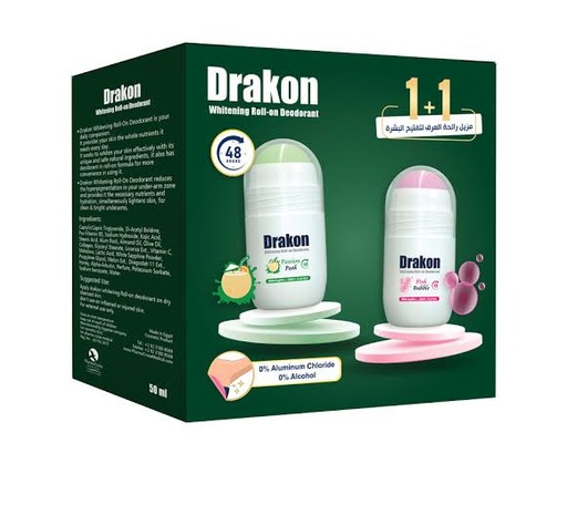 DRAKON Deodorant Roll On For Women - Passion Peak and Pink Bubble  (50ml)