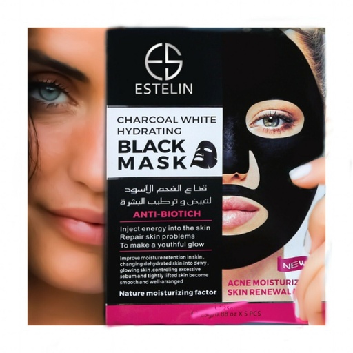 ESTELIN Charcoal White Hydrating Black Mask