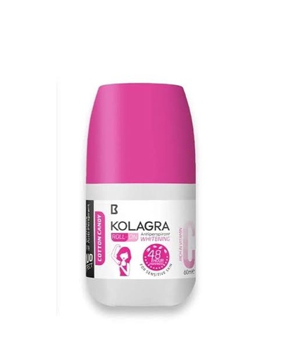 KOLAGARA Antiperspirant Whitening Roll-On For Sensitive Skin 3X1 - Cotton Candy (60ml)