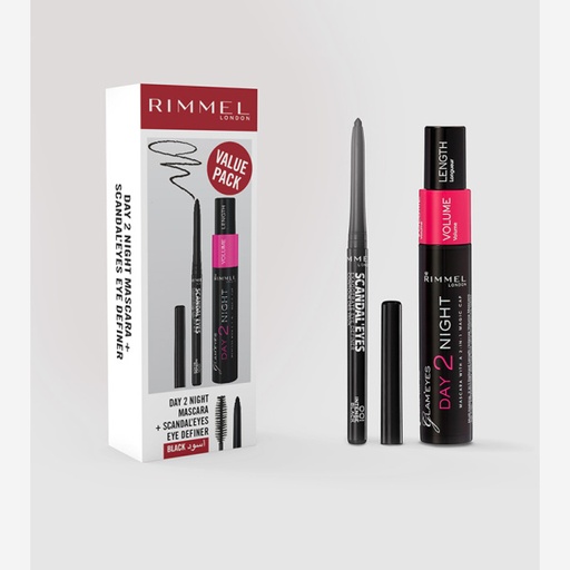 RIMMEL Day 2 Night Mascara + Scandaleyes Auto Eye Definer - Intense Black