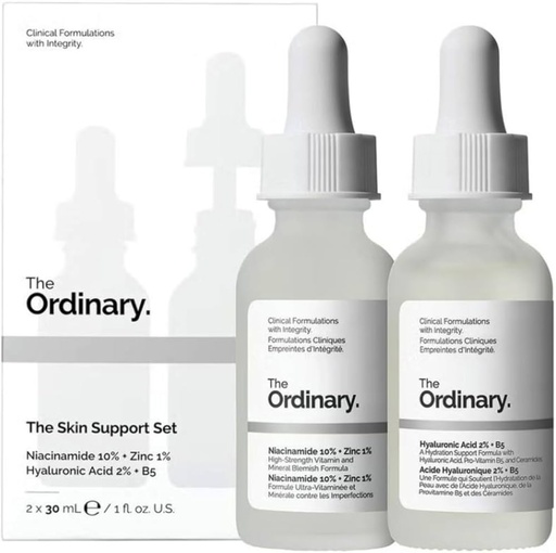 The Ordinary The Skin Support Set (Niacinamide 10% + Zinc 1% / Hyaluronic Acid 2% +B5) 2x 30ml